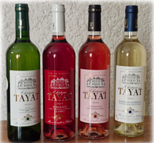 Les vins Blanc, Moelleux, Rosé et Clairet du Château Tayat